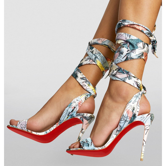 Christian Louboutin Sandale Du Desert 100 Shoes It Up Blue Sandal Heel Pump 40 - Picture 5 of 12